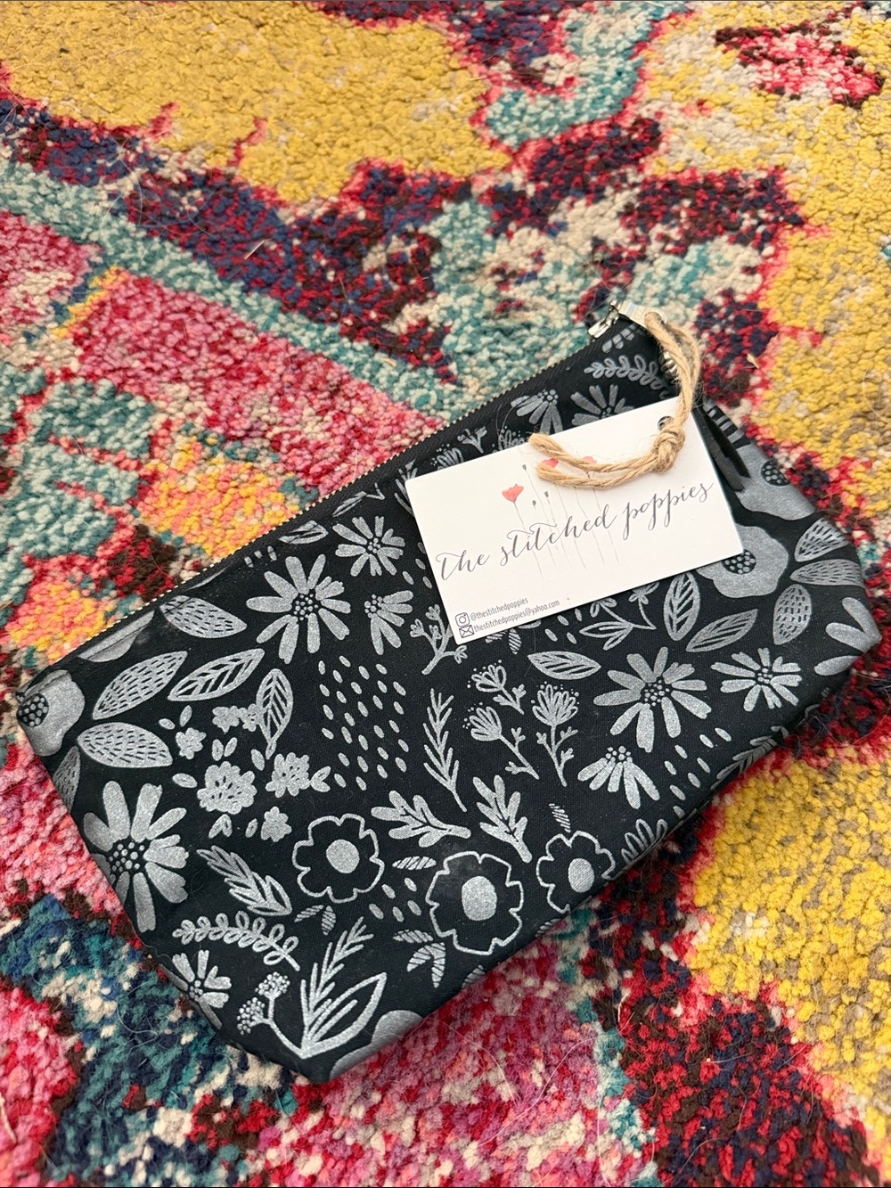 Handcrafted zippered pouch